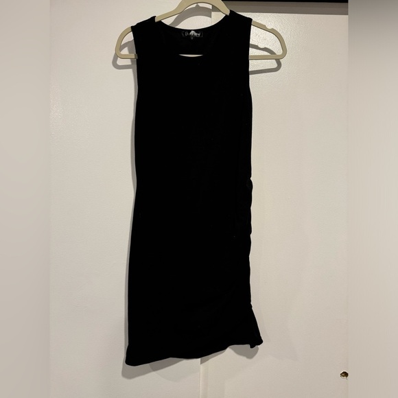 BTFBM Women's Sleeveless Ruched Stretchy Bodycon Dress Black Small - Picture 3 of 10